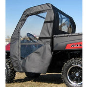 Falcon Ridge Black Canvas Soft Roll-Away Doors And Cold Rated Rear Window With Zipper For Polaris Ranger 2009-2014, 2016-2022