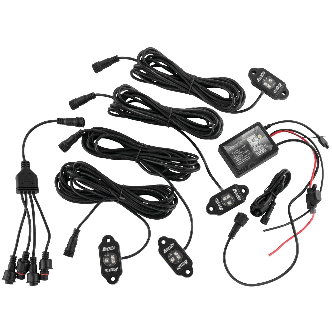DragonFire Racing 4 pc. Bluetooth RGB Rock Light Pod Kit - 11-0805