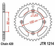 JT Sprockets and Chain Kit for Honda XR70 1997-2003