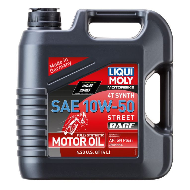 Liqui Moly 4L Synthetic 4T SAE 10W50 Motorbike Street Race Motor Oil 20068