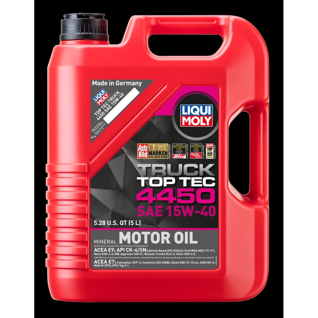 Liqui Moly 5L Top Tec Truck 4450 SAE 15W40 Motor Oil 22038