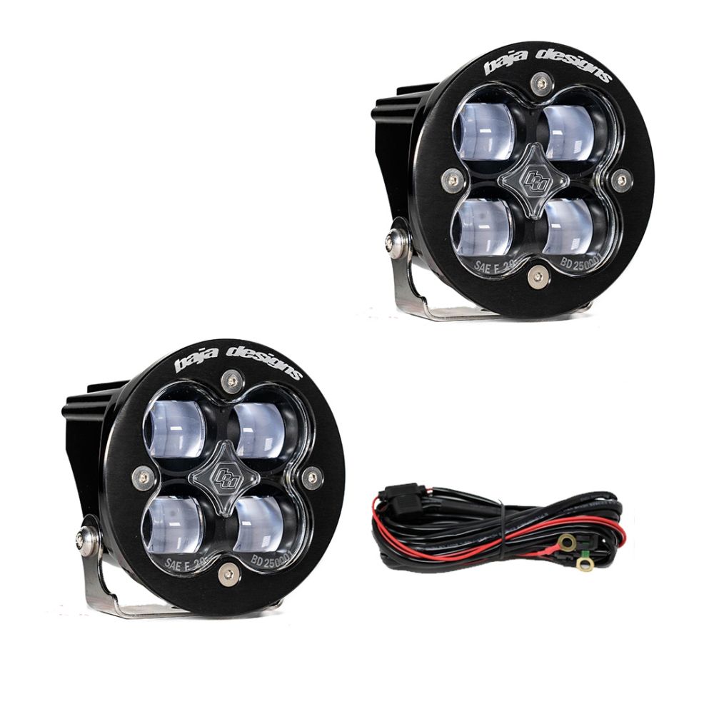 Baja Designs Auxiliary LED Light Pod Pair Squadron-R Series SAE Pattern Clear Lens Universal 247802
