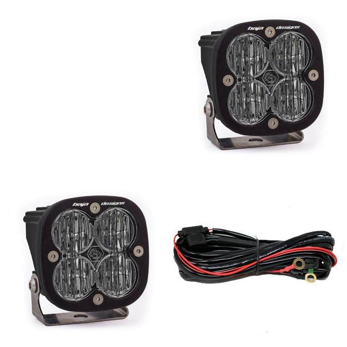 Baja Designs Auxiliary LED Light Pod Pair Squadron Series Wide Cornering Pattern Clear Lens Universal 257805