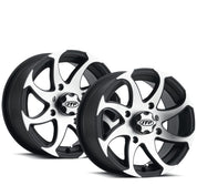 ITP Set of Four Twister Wheels Machined Black 14x7 4/137 5+2
