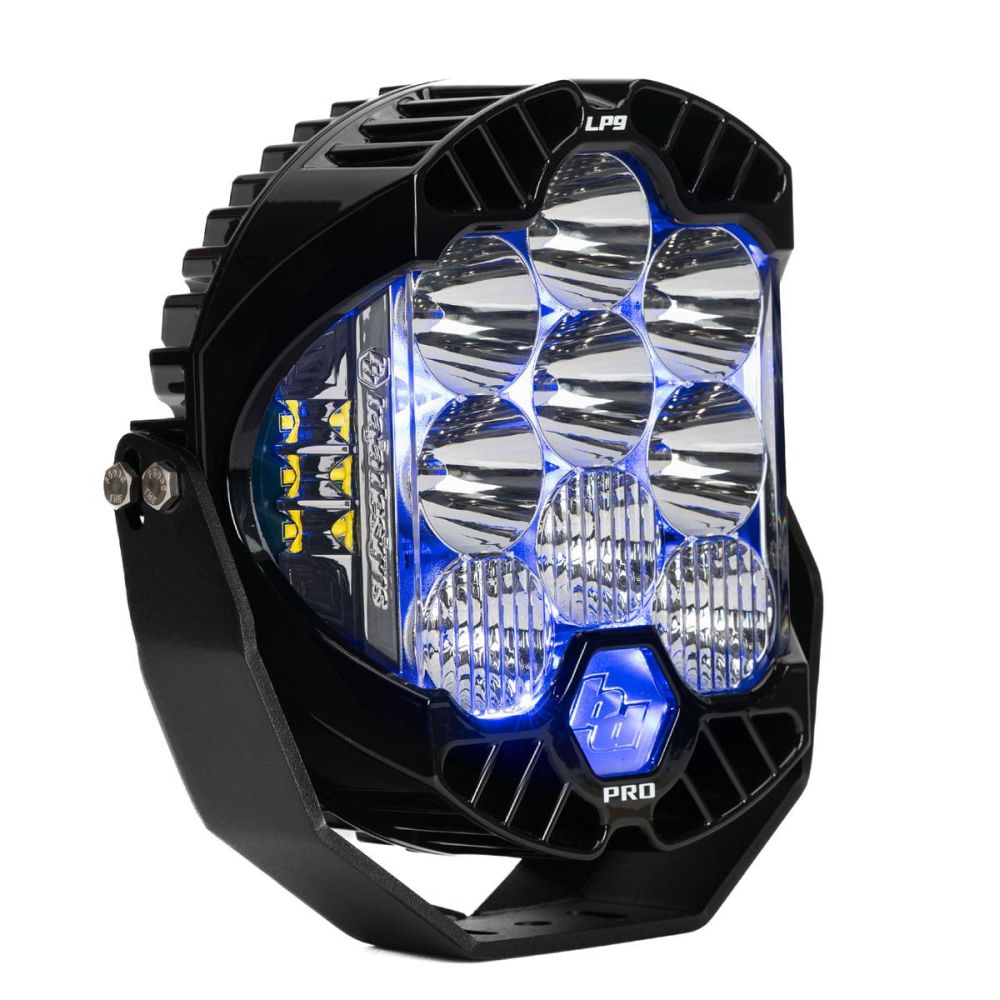Baja Designs Auxiliary LED Light Pod Each Blue Backlight L9 Pro Series Driving/Combo Pattern Clear Lens Universal 320015