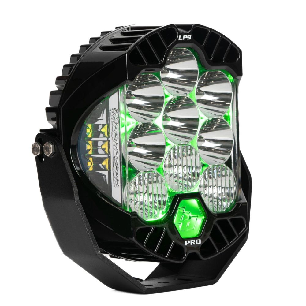 Baja Designs Auxiliary LED Light Pod Each Green Backlight L9 Pro Series Driving/Combo Pattern Clear Lens Universal 320016