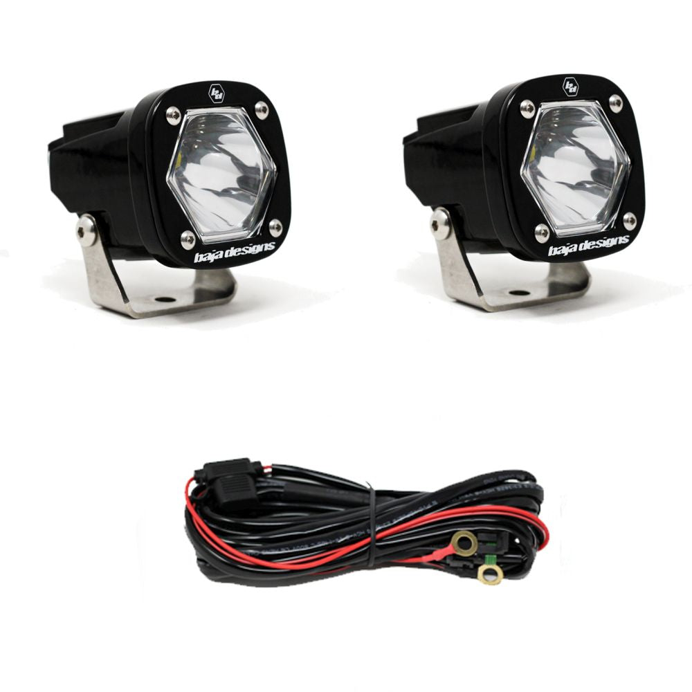 Baja Designs Auxiliary LED Light Pod Pair S1 Series Spot Pattern Clear Lens Universal 387801