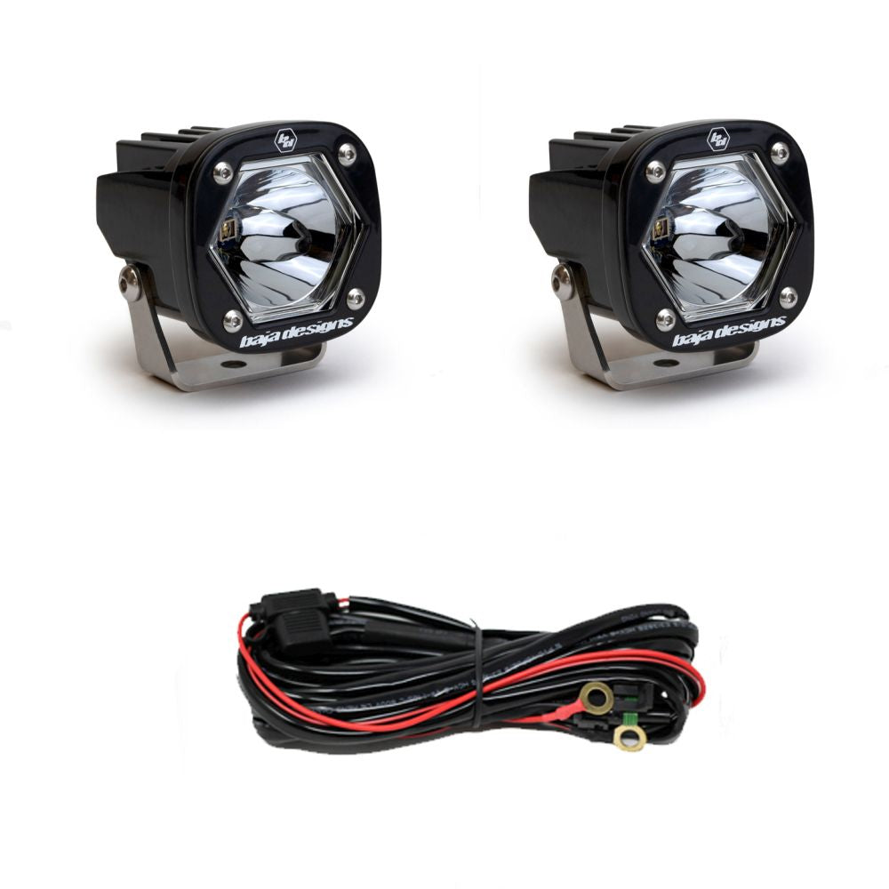 Baja Designs Auxiliary LED Light Pod Pair S1 Series Spot Pattern Clear Lens Universal 387807