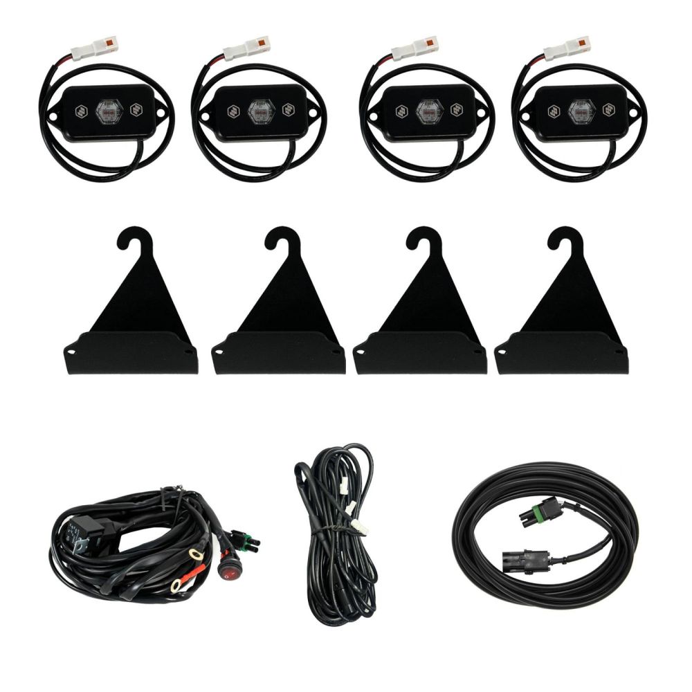 Baja Designs Rock Light Kit Bed Rail Cargo Mount Red Lens 398062