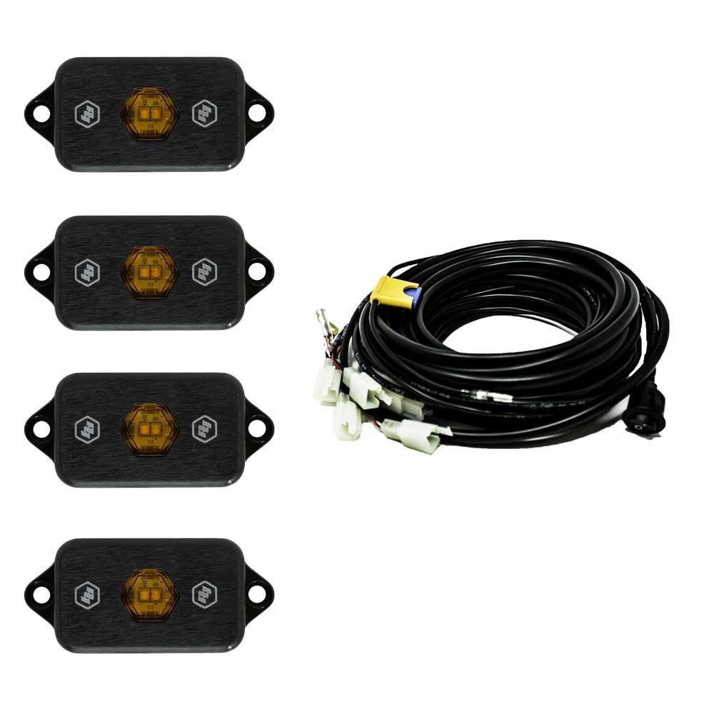 Baja Designs Rock Light Kit Set Of 4 Baja Amber Lens Universal 447056