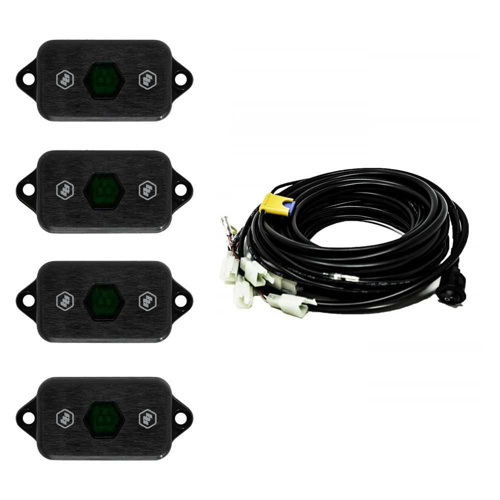 Baja Designs Rock Light Kit Set Of 4 Green Lens Universal 447057