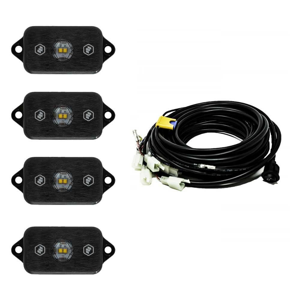 Baja Designs Rock Light Kit Set Of 4 White Lens Universal 447059