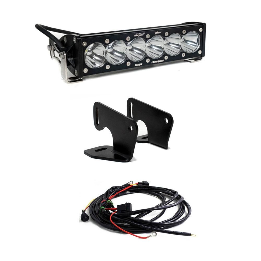 Baja Designs Hood Mount Light Bar Kit 10 inch OnX6+ Series Driving/Combo Pattern Clear Lens 447167