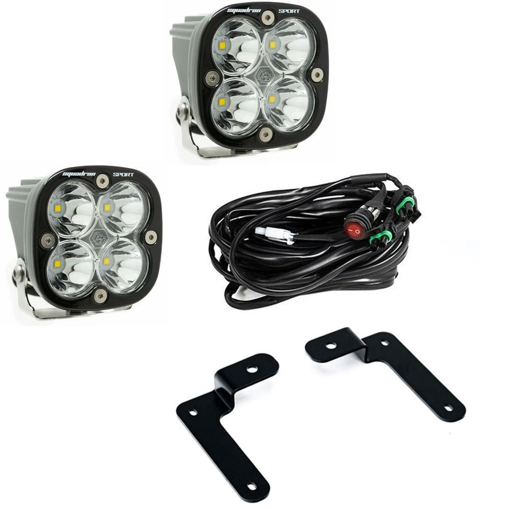 Baja Designs A-Pillar Light Kit Pair Squadron Sport Series Spot Pattern Clear Lens 447504