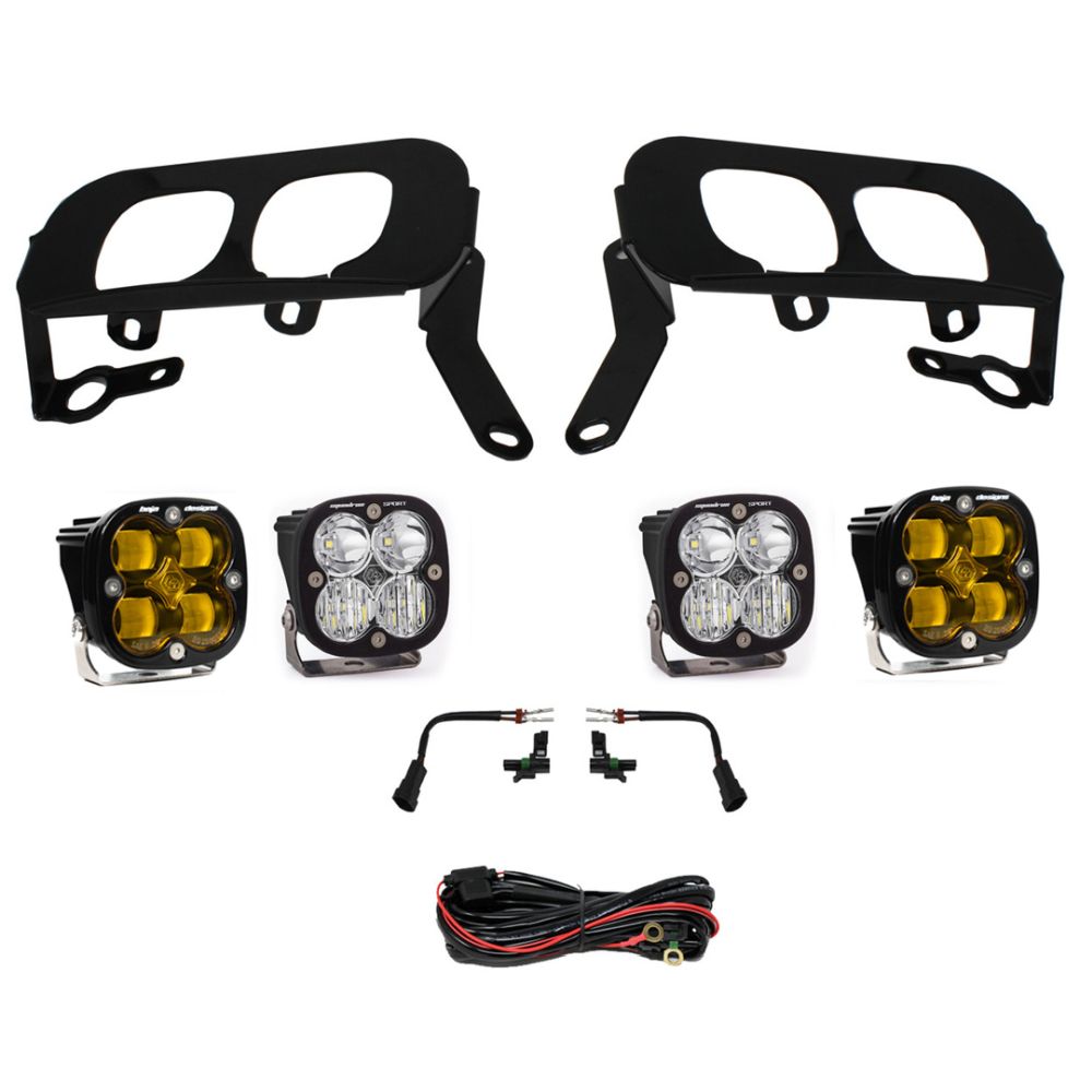 Baja Designs Fog Pocket Light Kit Dual Squadron SAE / Sport Series Driving/Combo Pattern Baja Amber Lens 447531