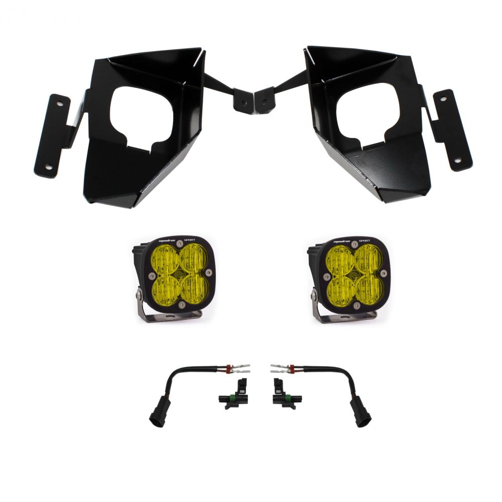 Baja Designs Fog Pocket Light Kit Squadron Sport Series Wide Cornering Pattern Baja Amber Lens 447537