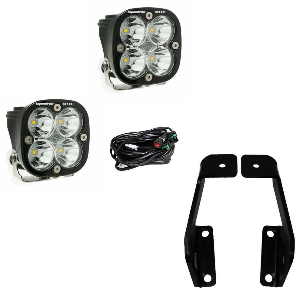 Baja Designs A-Pillar Light Kit Pair Squadron Sport Series Spot Pattern Clear Lens 447573