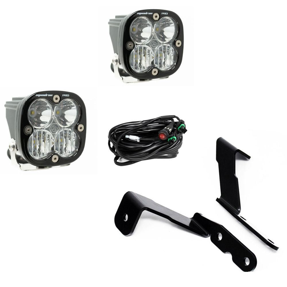 Baja Designs A-Pillar Light Kit Pair Squadron Pro Series Spot Pattern Clear Lens 447576