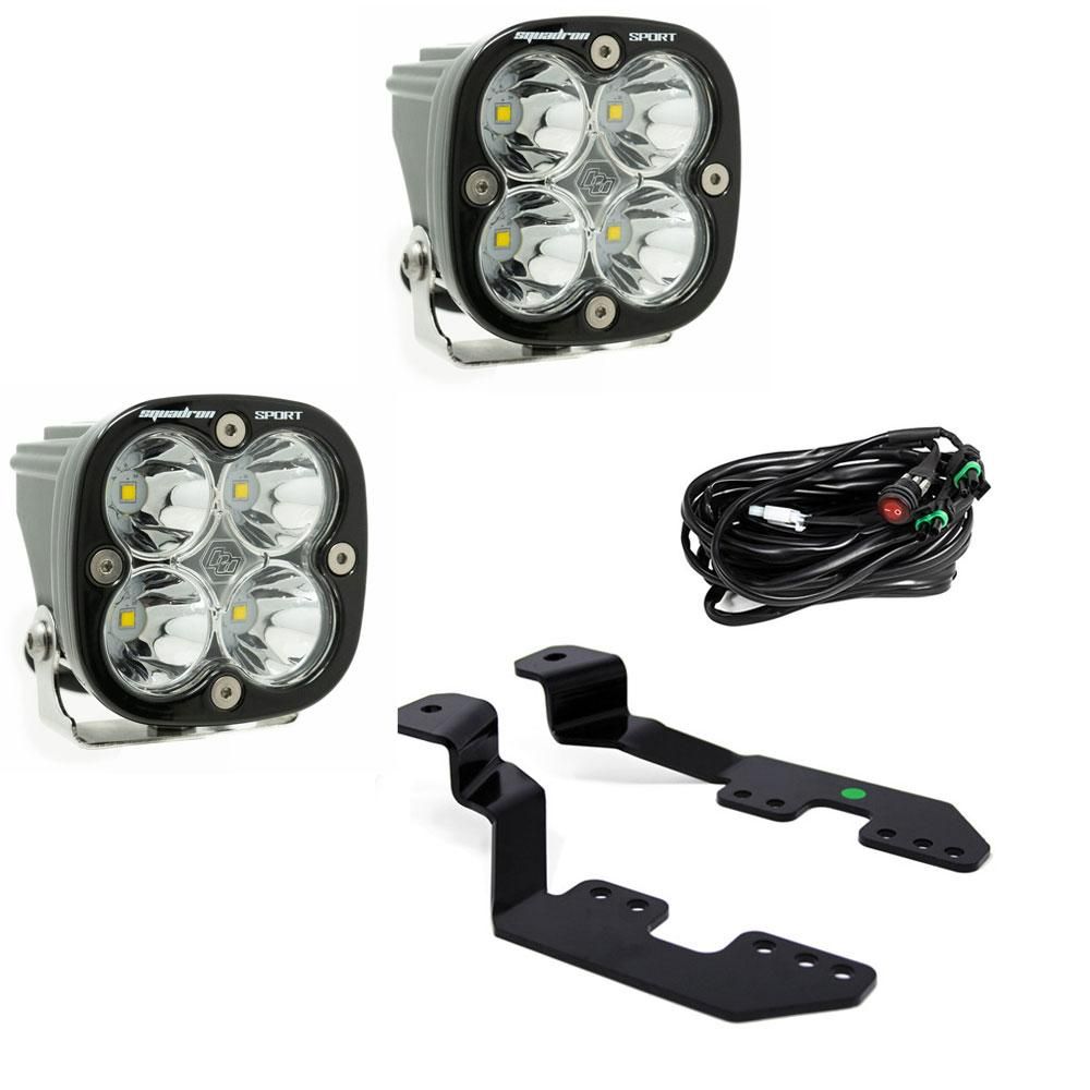 Baja Designs A-Pillar Light Kit Pair Squadron Sport Series Spot Pattern Clear Lens 447603