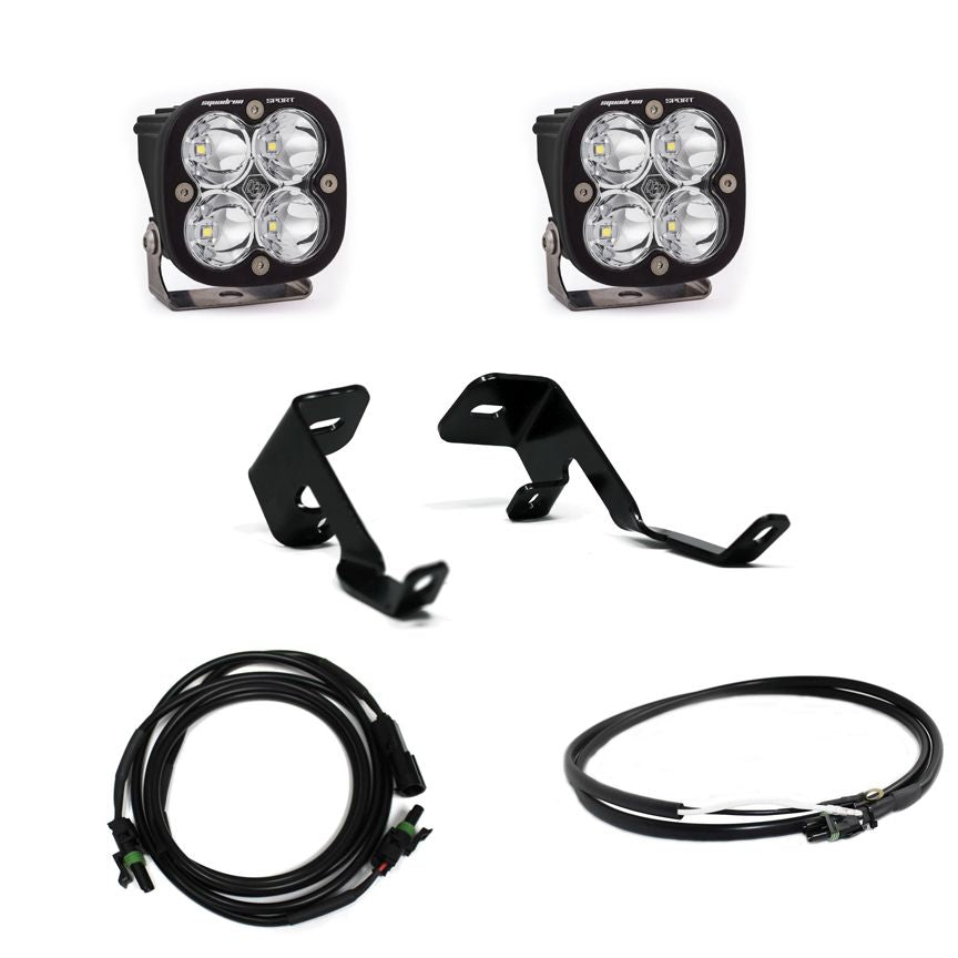 Baja Designs A-Pillar Light Kit Pair Squadron Pro Series Spot Pattern Clear Lens Upfitter Wiring 447620