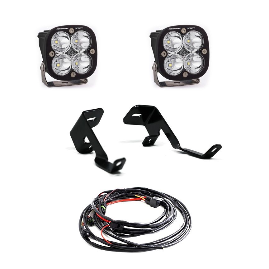 Baja Designs A-Pillar Light Kit Pair Squadron Pro Series Spot Pattern Clear Lens Toggle Wiring 447681