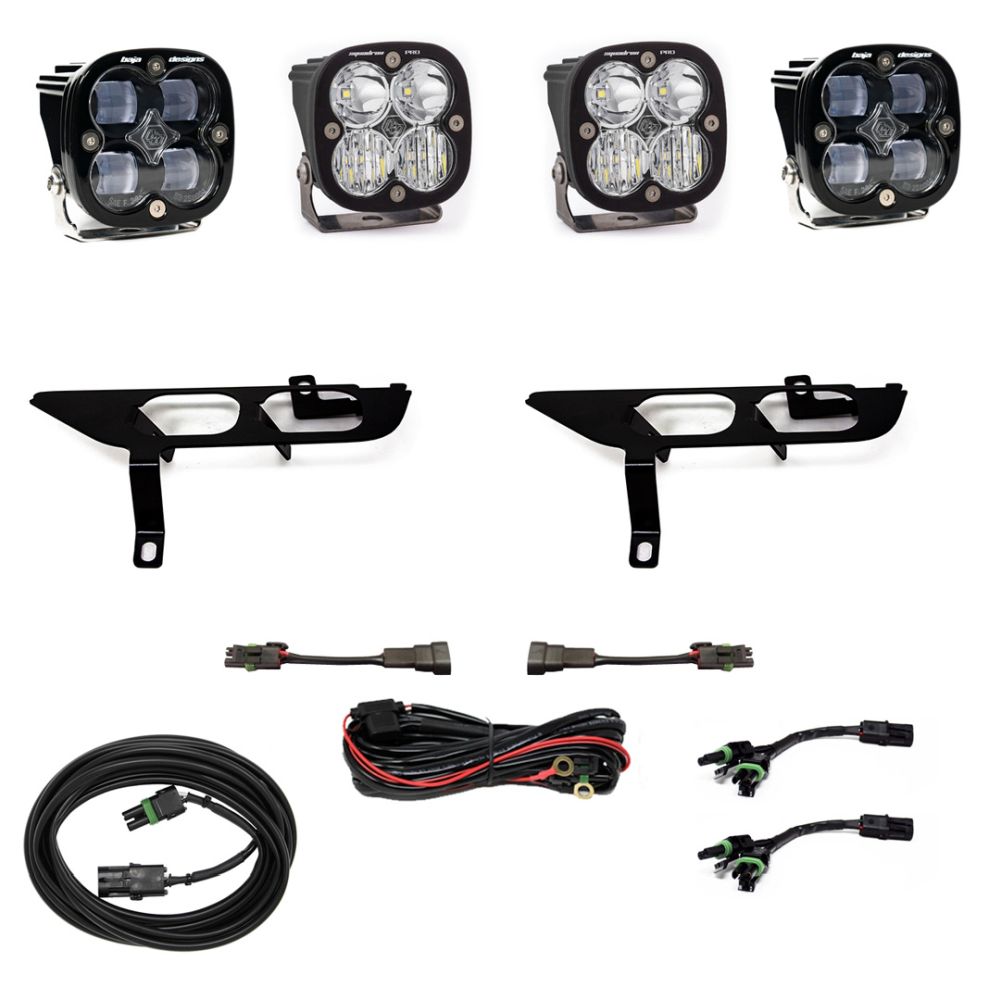 Baja Designs Fog Pocket Light Kit Squadron / Sport Series SAE Pattern Clear Lens Toggle Wiring 447697