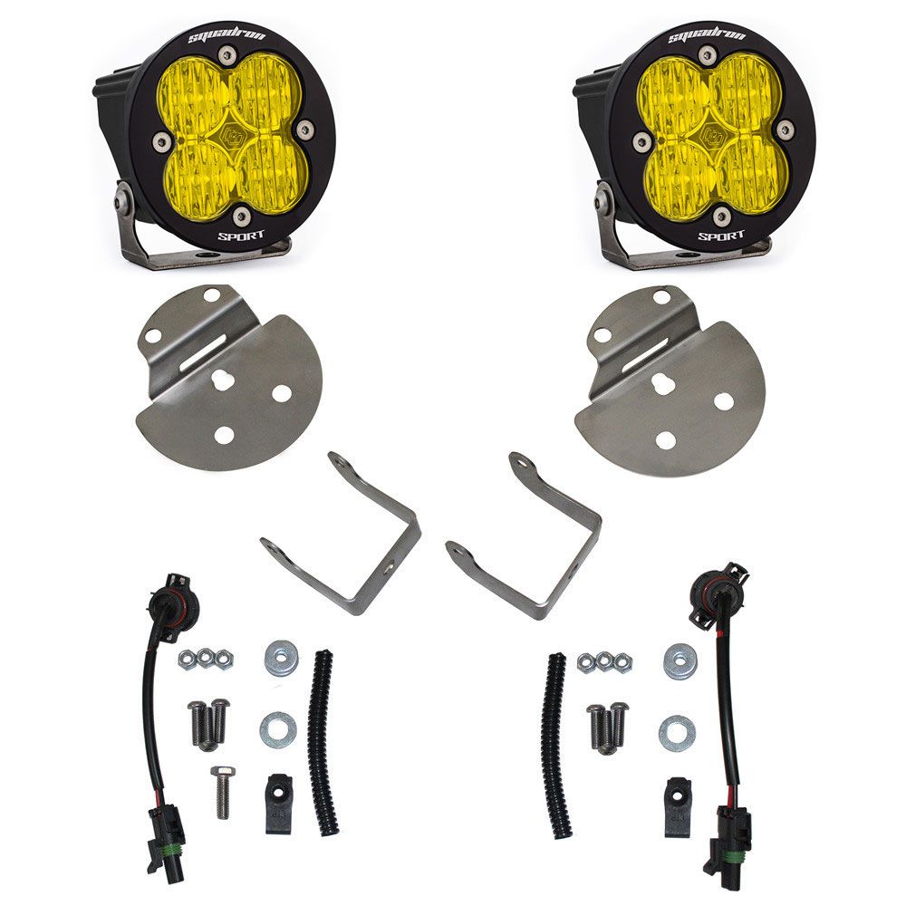 Baja Designs Fog Pocket Light Kit Squadron Sport Series Wide Cornering Pattern Baja Amber Lens 447711