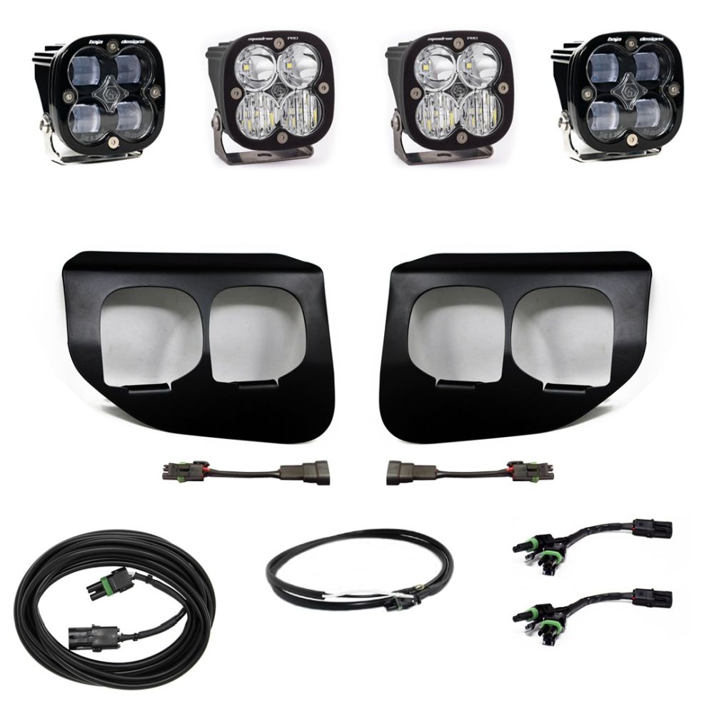 Baja Designs Fog Pocket Light Kit Squadron Pro Series SAE Pattern Clear Lens Upfitter Wiring 447736UP