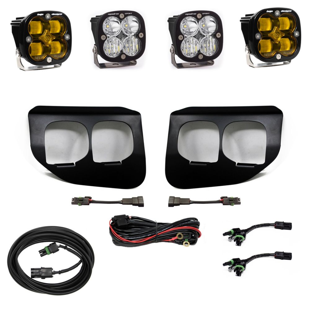 Baja Designs Fog Pocket Light Kit Squadron / Sport Series SAE Pattern Baja Amber Lens Toggle Wiring 447739