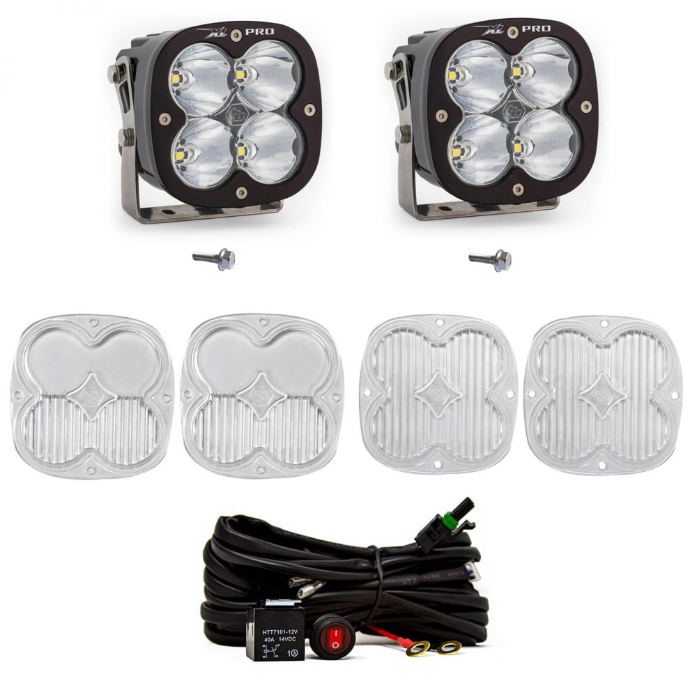 Baja Designs A-Pillar Light Kit Pair XL Pro Series Spot Pattern Clear Lens Toggle Wiring 447752