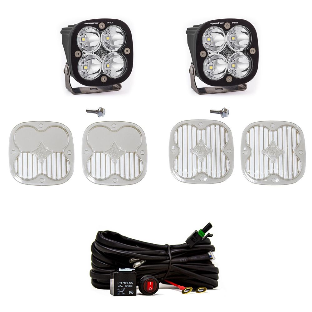 Baja Designs A-Pillar Light Kit Pair Squadron Pro Series Spot Pattern Clear Lens Toggle Wiring 447754
