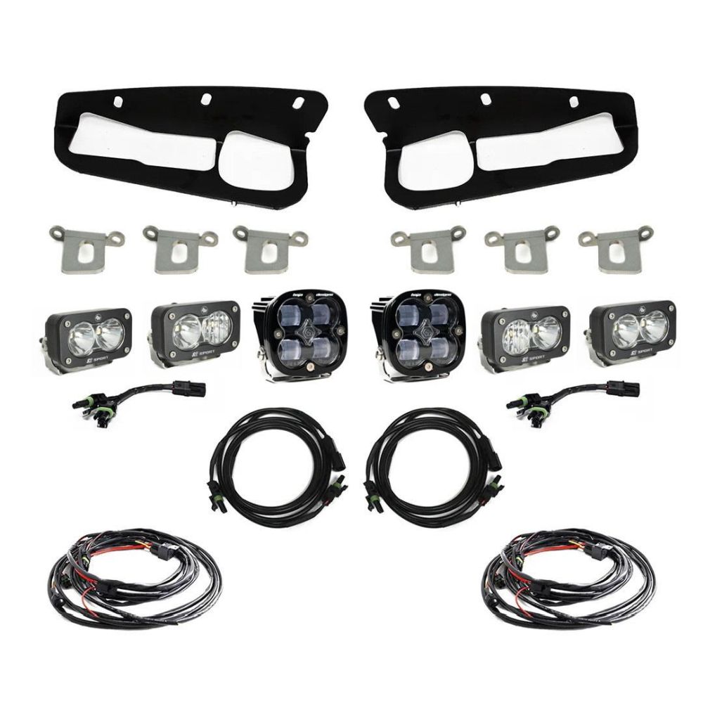 Baja Designs Fog Pocket Light Kit Dual S2 Sport Series SAE Pattern Clear Lens Toggle Wiring 447761