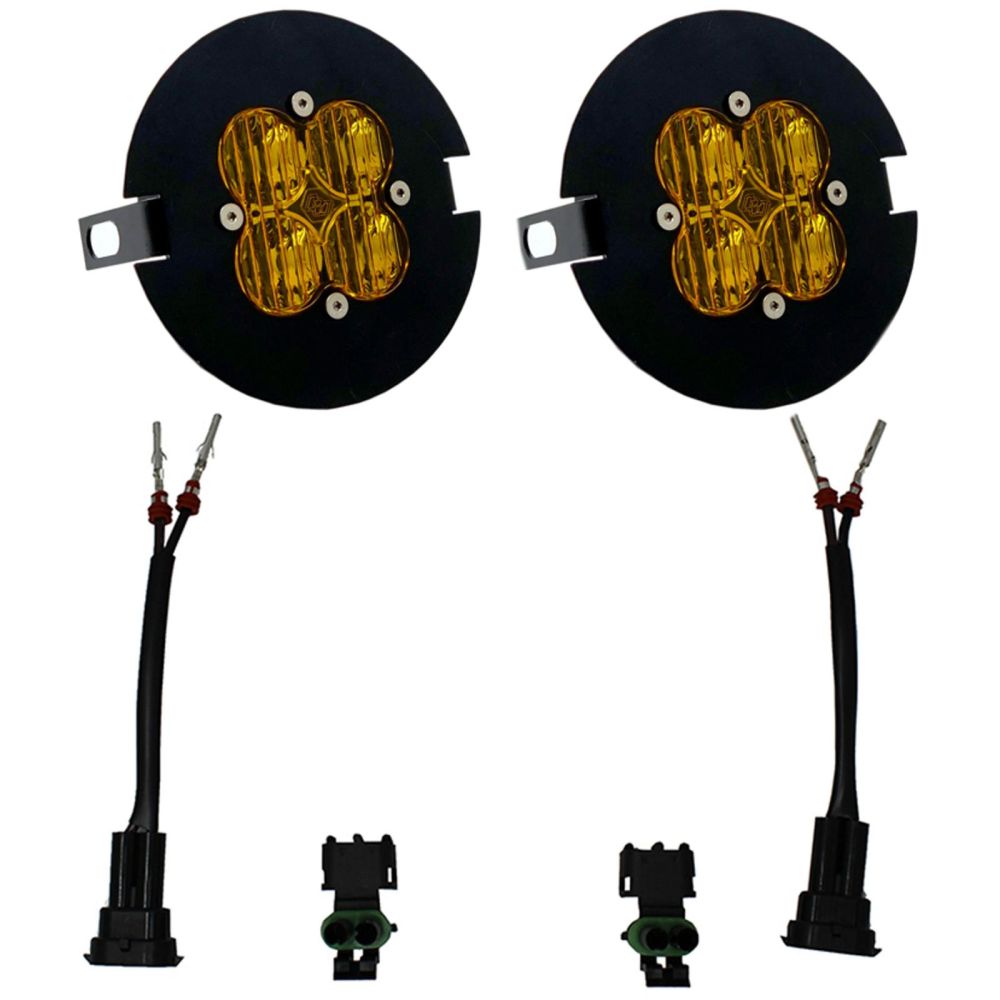 Baja Designs Fog Pocket Light Kit Squadron Sport Series Wide Cornering Pattern Baja Amber Lens 447787