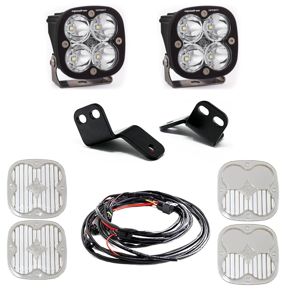 Baja Designs A-Pillar Light Kit Pair Squadron Sport Series Driving/Combo Pattern Clear Lens 447827