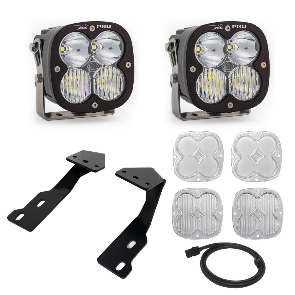 Baja Designs A-Pillar Light Kit Pair XL Pro Series Driving/Combo Pattern Clear Lens Toggle Wiring 447859