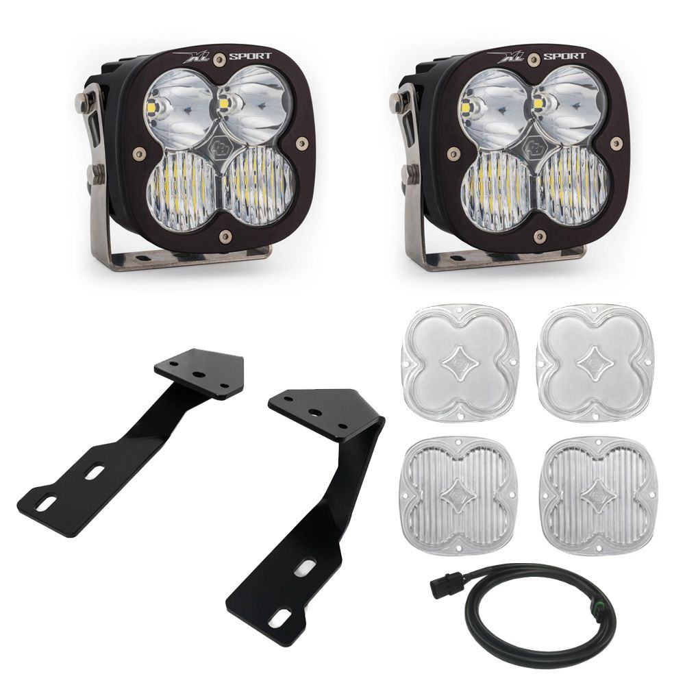 Baja Designs A-Pillar Light Kit Pair XL Sport Series Driving/Combo Pattern Clear Lens Toggle Wiring 447860