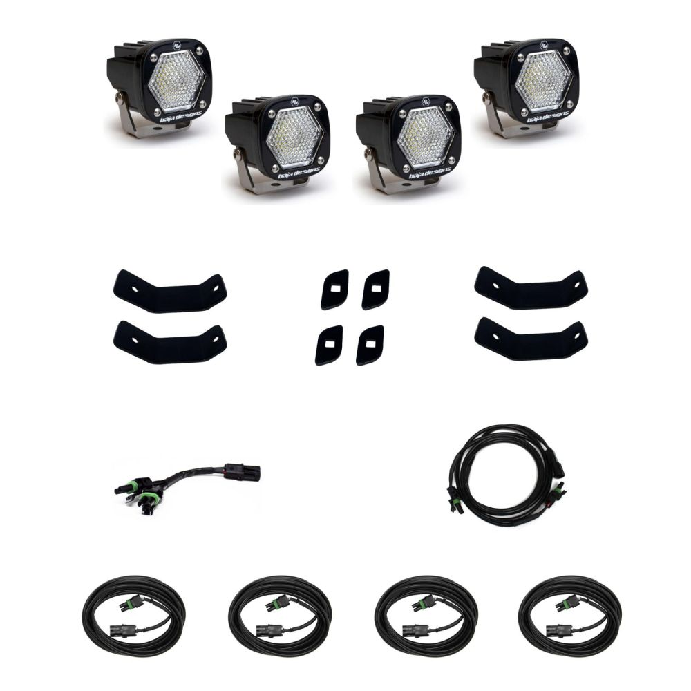 Baja Designs Roof Rack Rail Light Kit S1 Series Work/Scene Pattern Clear Lens 447862