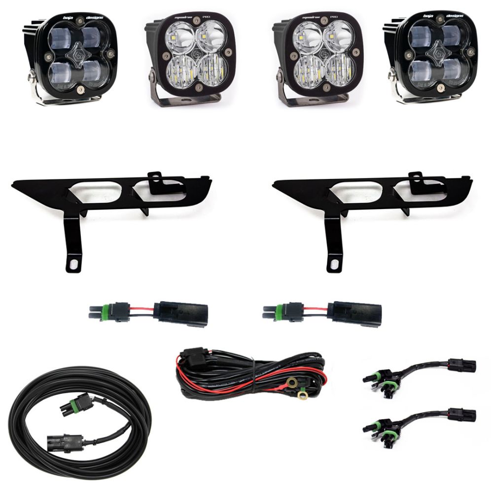 Baja Designs Fog Pocket Light Kit Squadron Pro Series SAE Pattern Clear Lens Toggle Wiring 447870
