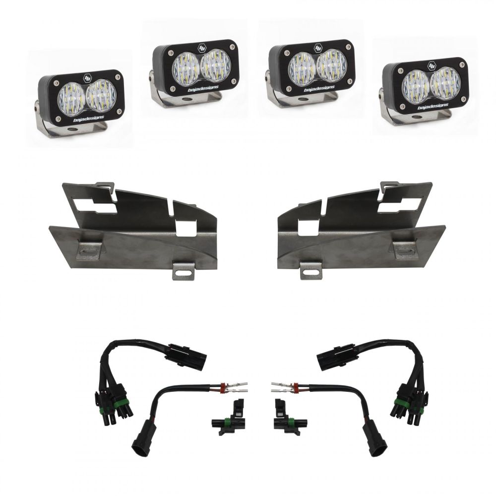 Baja Designs Fog Pocket Light Kit Dual S2 Sport Series Wide Cornering Pattern Clear Lens 448024
