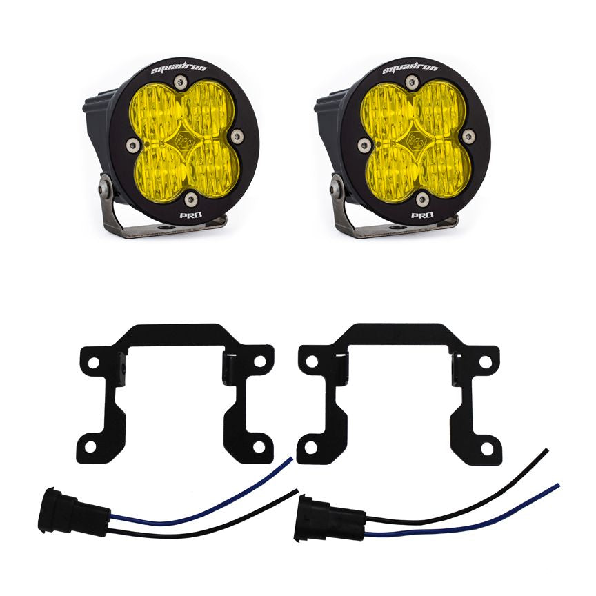Baja Designs Fog Pocket Light Kit Squadron Sport Series Wide Cornering Pattern Baja Amber Lens 448035