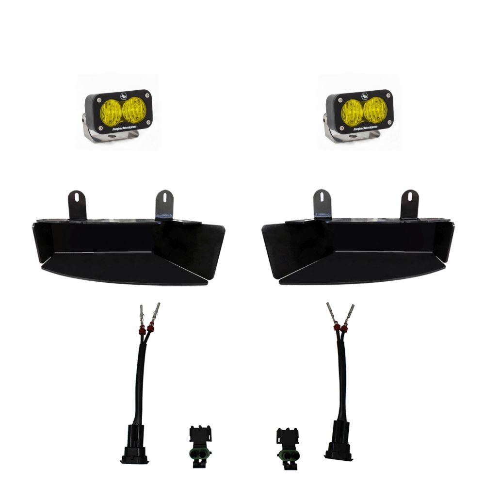 Baja Designs Fog Pocket Light Kit S2 Sport Series Wide Cornering Pattern Baja Amber Lens 448043