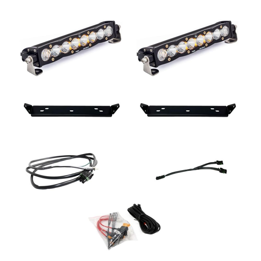 Baja Designs Behind Grille Light Bar Kit Dual 10 inch S8 Series Driving/Combo Pattern Clear Lens 448065