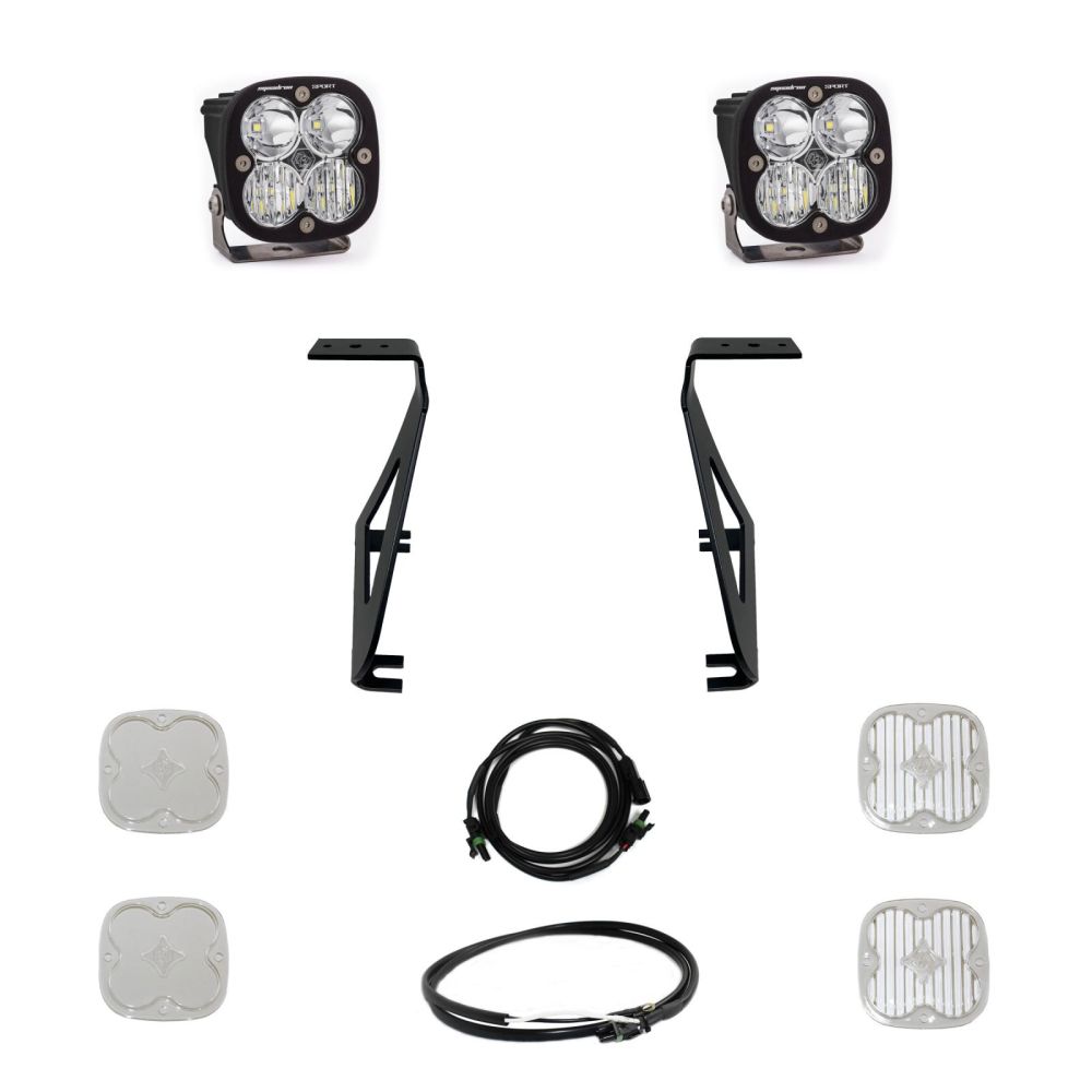 Baja Designs A-Pillar Light Kit Pair Squadron Sport Series Driving/Combo Pattern Clear Lens For Ford F-150 Raptor 2021-2023 448070