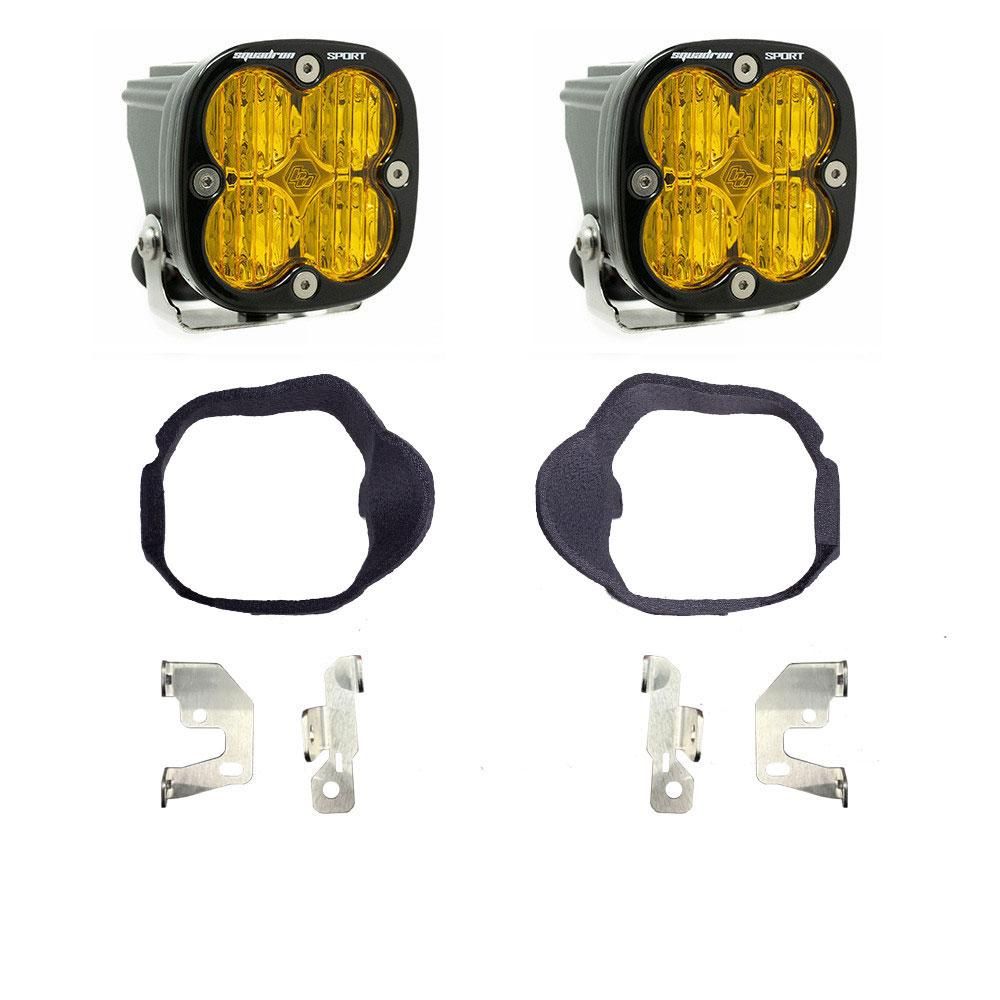 Baja Designs Fog Pocket Light Kit Squadron Sport Series Wide Cornering Pattern Baja Amber Lens 448133