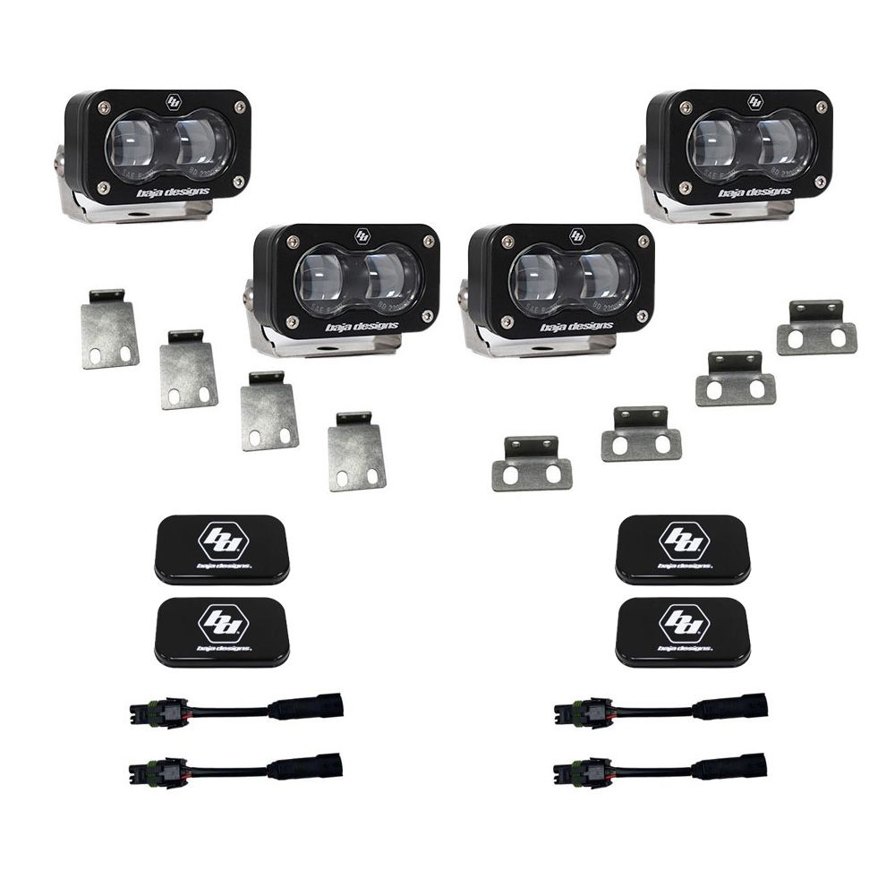 Baja Designs Fog Pocket Light Kit Dual S2 SAE Series Spot Pattern Clear Lens 448166