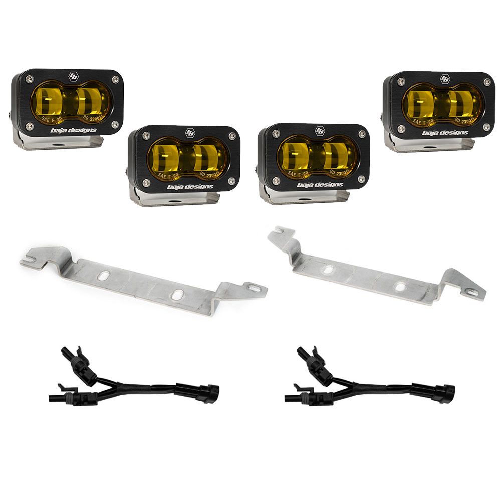 Baja Designs Fog Light Kit S2 Series SAE Pattern Baja Amber Lens 448167
