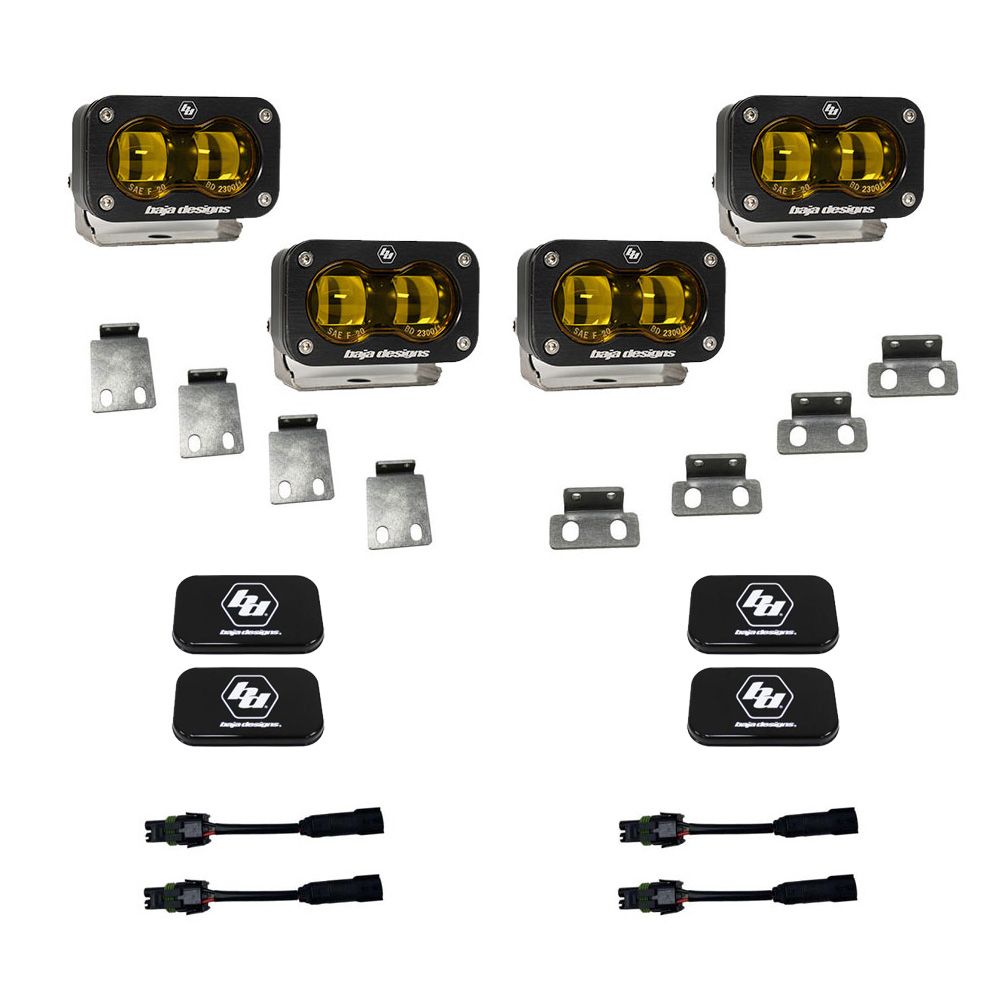 Baja Designs Fog Pocket Light Kit Dual S2 SAE Series Spot Pattern Clear Lens 448171