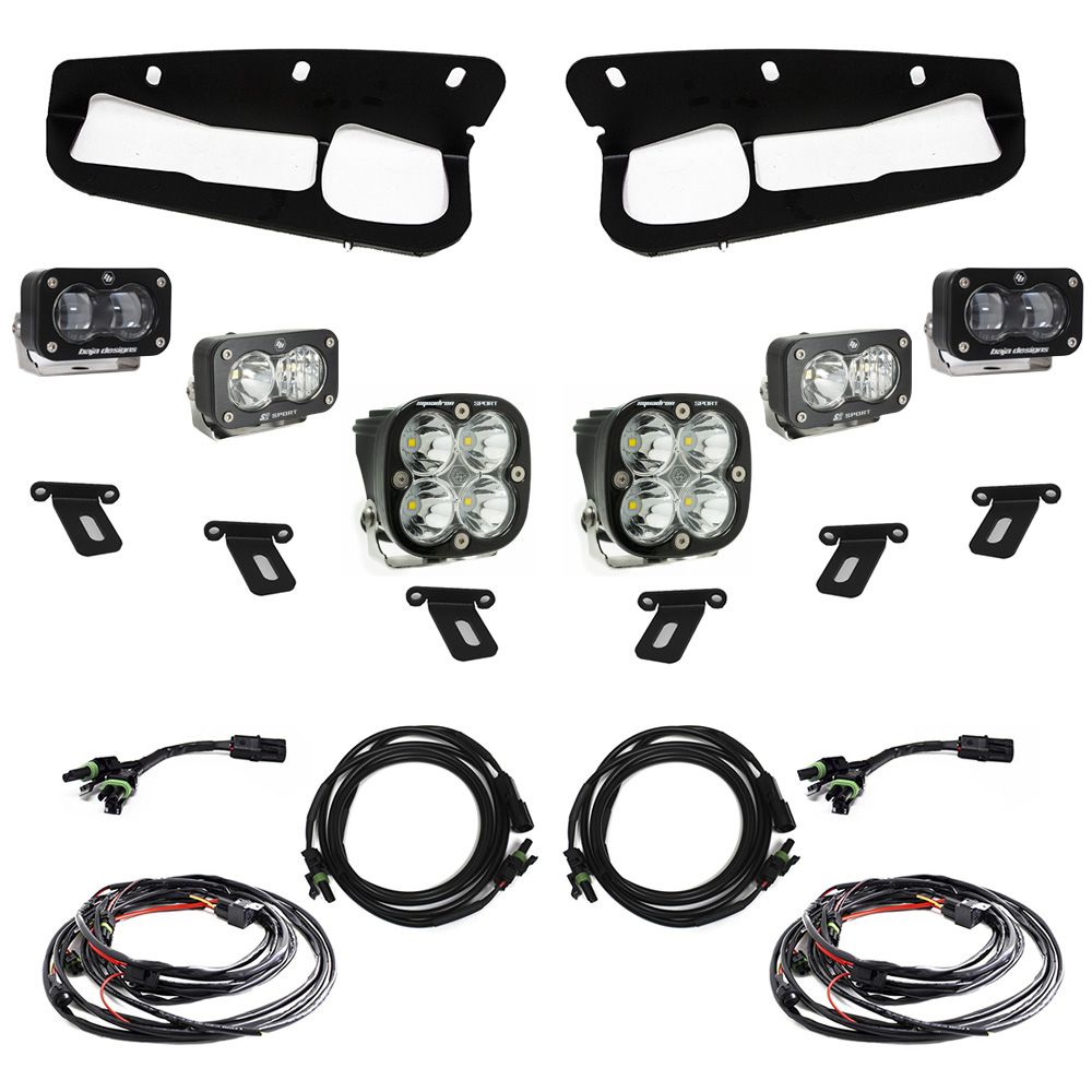 Baja Designs Fog Pocket Light Kit S2 SAE / Sportsman Series Multi Pattern Clear Lens Toggle Wiring 448174