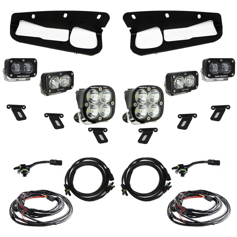 Baja Designs Fog Pocket Light Kit S2 SAE / Pro Series Multi Pattern Clear Lens Toggle Wiring 448175