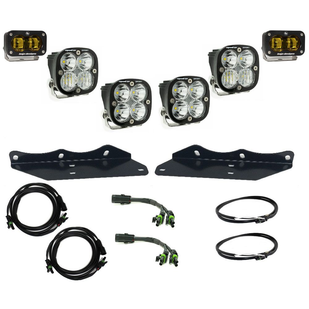 Baja Designs Fog Pocket Light Kit Squadron / S2 SAE Series Multi Pattern Baja Amber Lens For Ford F-150 Raptor 2017-2020 448176